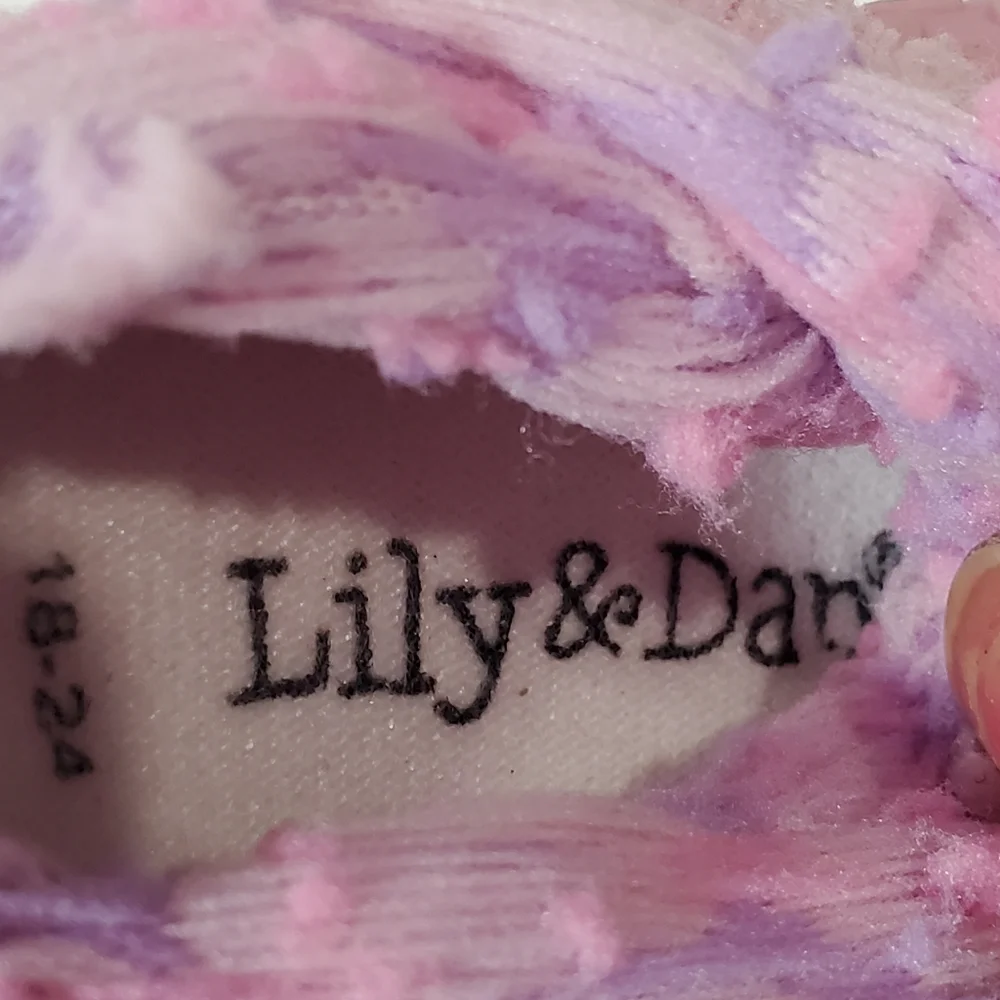 Lily & Dan Pink Purple Leopard Print Rubber Grip Slipper Socks Shoe Size 18-24M